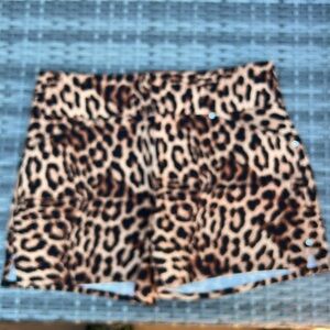 Womens INC Leopard Print Shorts. Size 8.